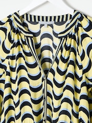 Oliver Bonas Yellow Wave Geometric Maxi Dress - Image 6 of 9