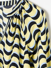 Oliver Bonas Yellow Wave Geometric Maxi Dress - Image 7 of 9