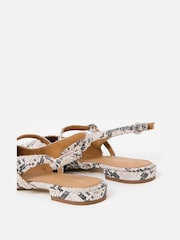 Oliver Bonas Black Mary Jane Snake Print Leather Slingbacks Shoes - Image 4 of 6