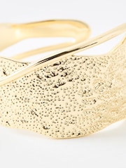 Oliver Bonas Gold Tone Vera Cross Over Textured Cuff Bangle - Image 2 of 4