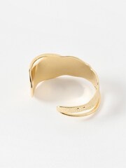 Oliver Bonas Gold Tone Vera Cross Over Textured Cuff Bangle - Image 3 of 4