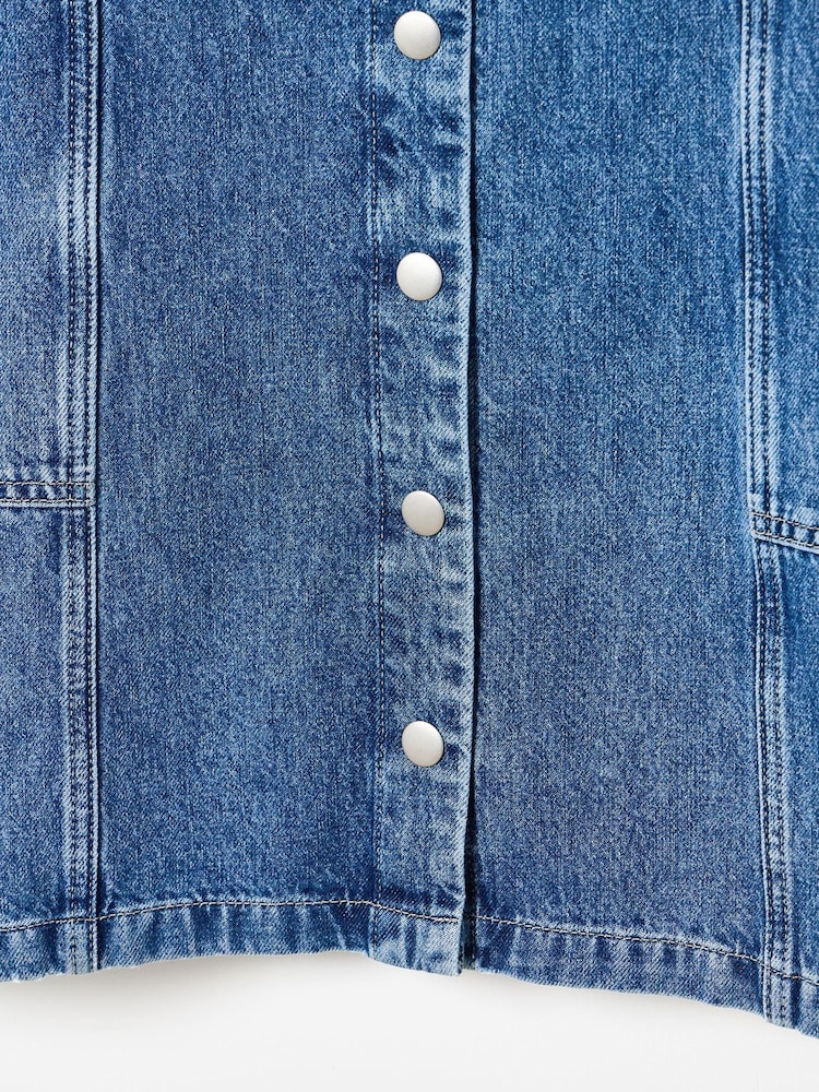 Oliver Bonas Blue Denim Mini Dress - Image 9 of 9 Oliver Bonas Blue Denim Mini Dress - Image 9 of 9