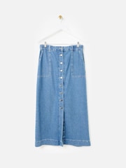 Oliver Bonas Blue Denim Midi Skirt - Image 2 of 7