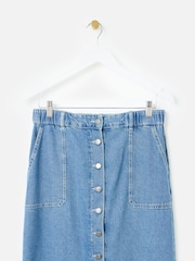 Oliver Bonas Blue Denim Midi Skirt - Image 4 of 7