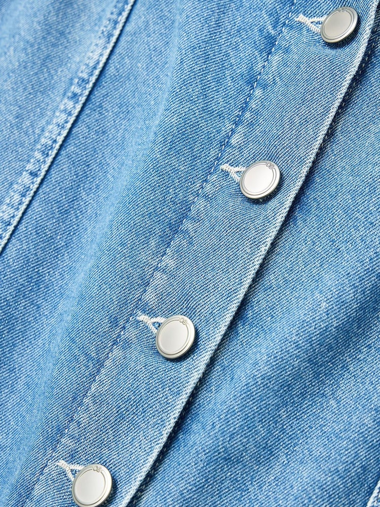 Oliver Bonas Blue Denim Midi Skirt - Image 5 of 7