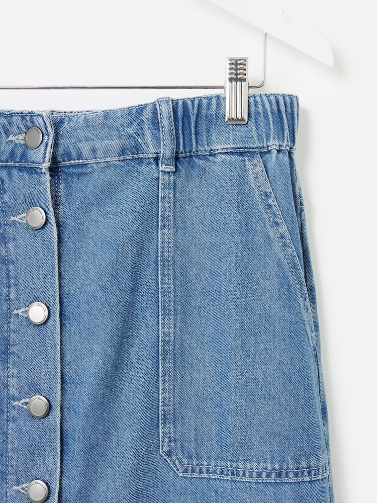 Oliver Bonas Blue Denim Midi Skirt - Image 6 of 7