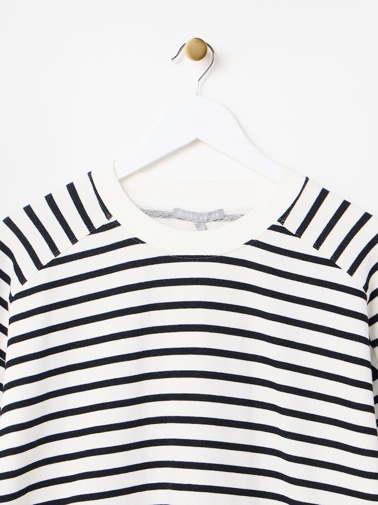 Oliver Bonas Black Striped Sweatshirt - Image 8 of 8