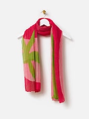 Oliver Bonas Pink Abstract Pleated Lightweight Scarf - Image 1 of 5