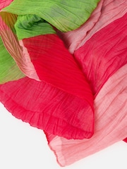 Oliver Bonas Pink Abstract Pleated Lightweight Scarf - Image 4 of 5