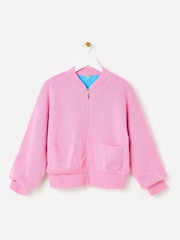 Oliver Bonas Pink Reversible Knitted Bomber Jacket - Image 5 of 9
