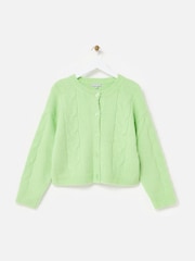 Oliver Bonas Green Cable Knitted Cardigan - Image 3 of 7