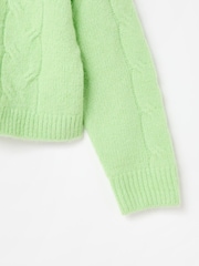 Oliver Bonas Green Cable Knitted Cardigan - Image 6 of 7