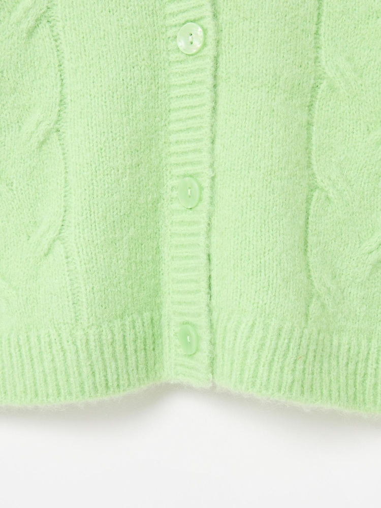 Oliver Bonas Green Cable Knitted Cardigan - Image 7 of 7