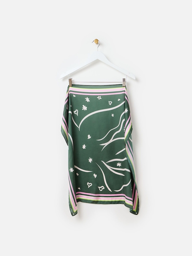 Oliver Bonas Green Bird Square Scarf - Image 1 of 5 Oliver Bonas Green Bird Square Scarf - Image 1 of 5