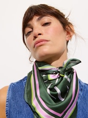 Oliver Bonas Green Bird Square Scarf - Image 3 of 5