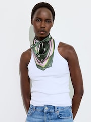 Oliver Bonas Green Bird Square Scarf - Image 4 of 5