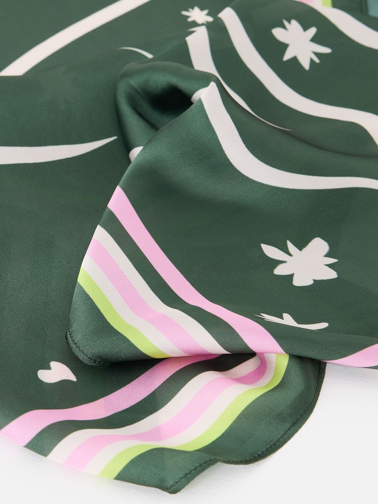 Oliver Bonas Green Bird Square Scarf - Image 5 of 5 Oliver Bonas Green Bird Square Scarf - Image 5 of 5