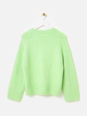 Oliver Bonas Green V-Neck Knitted Jumper - Image 5 of 9