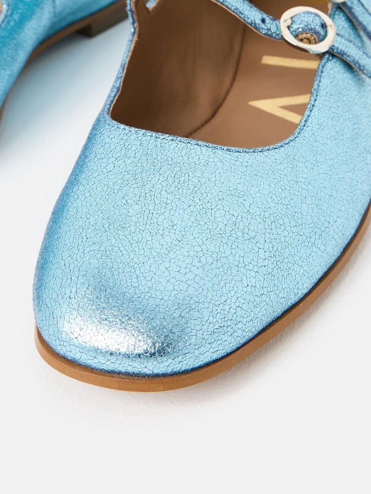 Oliver Bonas Mary Jane Chaussures en cuir à double boucle - Image 2 sur 6