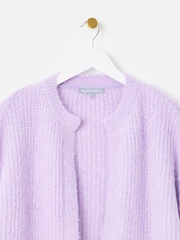 Oliver Bonas Purple Open Front Knitted Cardigan - Image 6 of 9