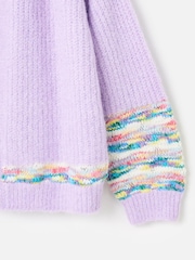 Oliver Bonas Purple Open Front Knitted Cardigan - Image 9 of 9