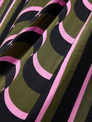 Oliver Bonas Green Wave Geometric Midi Skirt - Image 7 of 7