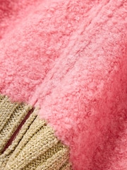 Oliver Bonas Pink Boucle Knitted Bomber Jacket - Image 5 of 8