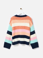 Oliver Bonas Blue Colour Block Knitted Jumper - Image 3 of 7