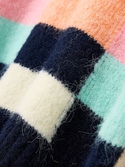 Oliver Bonas Blue Colour Block Knitted Jumper - Image 5 of 7