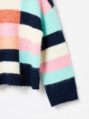 Oliver Bonas Blue Colour Block Knitted Jumper - Image 6 of 7
