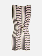 Oliver Bonas Black Geometric Pleated Lightweight Scarf - Image 2 of 5