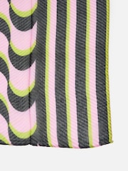 Oliver Bonas Black Geometric Pleated Lightweight Scarf - Image 4 of 5
