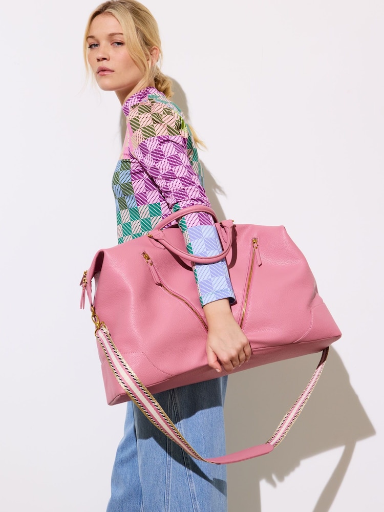 Oliver Bonas Pink Weekend Bag - Image 7 of 7
