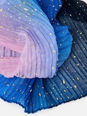 Oliver Bonas Blue Foil Pleated Lightweight Scarf - Image 4 of 5