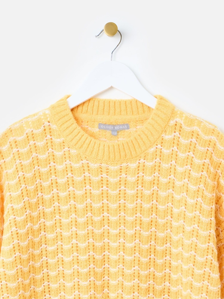 Oliver Bonas Pink Wavy Stripe Knitted Jumper - Image 4 of 7