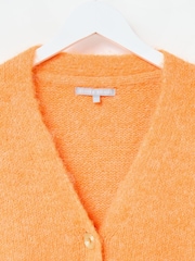 Oliver Bonas Orange Pointelle V-Neck Knitted Cardigan - Image 5 of 6