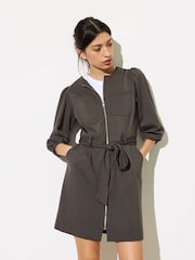 Oliver Bonas Green Zip Up Mini Dress - Image 1 of 9