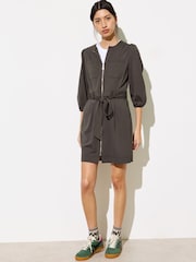 Oliver Bonas Green Zip Up Mini Dress - Image 2 of 9