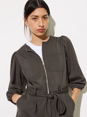 Oliver Bonas Green Zip Up Mini Dress - Image 3 of 9