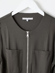 Oliver Bonas Green Zip Up Mini Dress - Image 6 of 9