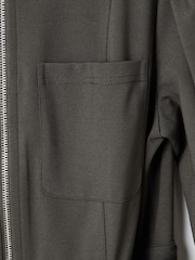 Oliver Bonas Green Zip Up Mini Dress - Image 9 of 9