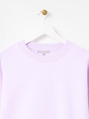 Oliver Bonas Purple Washed Longline 100% Cotton Sweatshirt - Image 7 of 9