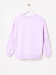Oliver Bonas Purple Washed Longline 100% Cotton Sweatshirt - Image 8 of 9