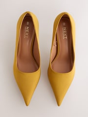 Ochre Yellow Forever Comfort® Satin Pointed Toe Court Heels - Image 8 of 10