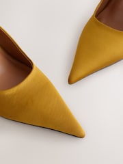 Ochre Yellow Forever Comfort® Satin Pointed Toe Court Heels - Image 9 of 10