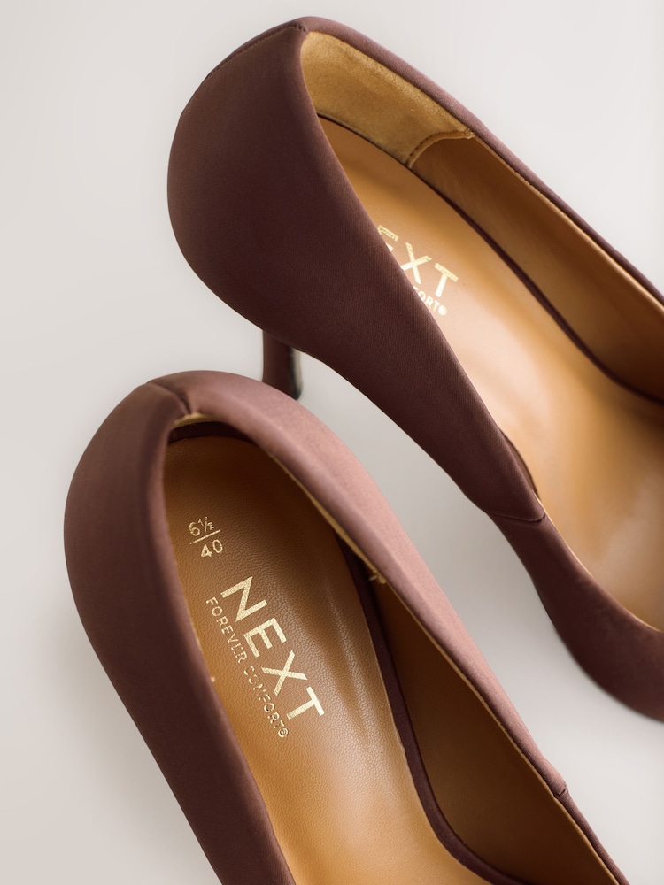 Chocolate Brown Forever Comfort® Satin Pointed Toe Court Heels - Image 5 of 5 Chocolate Brown Forever Comfort® Satin Pointed Toe Court Heels - Image 5 of 5