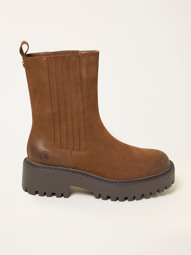 FatFace Tan Brown Chunky Tall Chelsea - Image 1 of 3 FatFace Tan Brown Chunky Tall Chelsea - Image 1 of 3