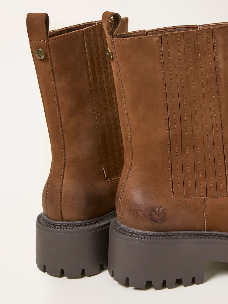 FatFace Tan Brown Chunky Tall Chelsea - Image 2 of 3 FatFace Tan Brown Chunky Tall Chelsea - Image 2 of 3