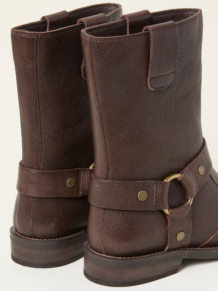 FatFace Harriet Chocolate Brown Biker Boot - Image 2 of 3