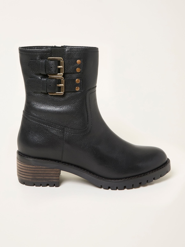 FatFace Libby Black Biker Boot - Image 1 of 3 FatFace Libby Black Biker Boot - Image 1 of 3